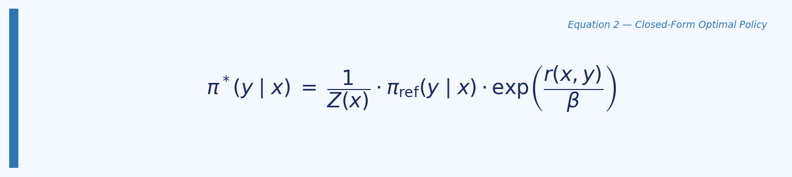 Equation 2 — Closed-Form Optimal Policy