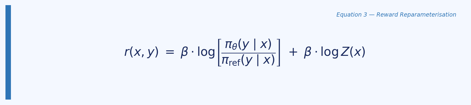 Equation 3 — Reward Reparameterisation